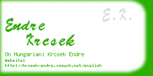 endre krcsek business card